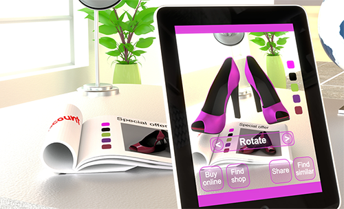 iPad and magazine on a table