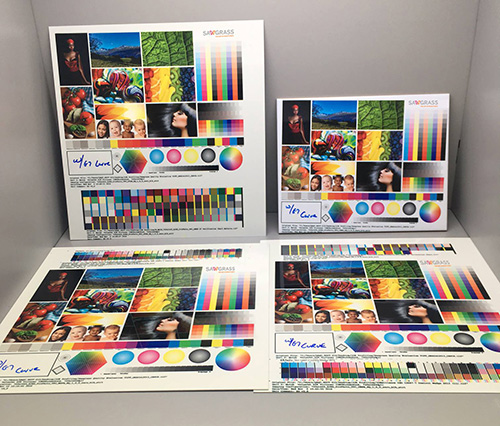 Testing prints in a light booth