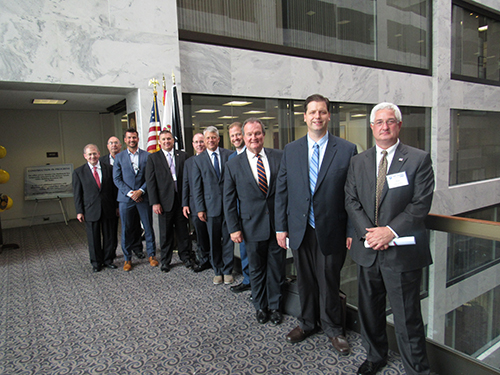 Attendees in the Atrium