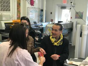 Director Hitoshi Ujiie Instructing Students