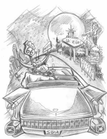 Rough Pencil Sketch of T-shirt Graphic Design